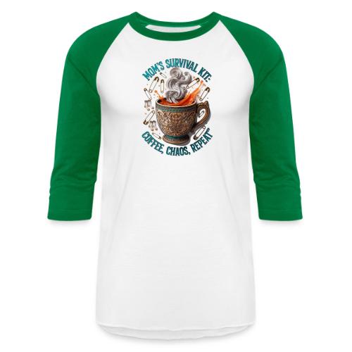 Mom's Survival Kit Tee | Coffee Chaos - Unisex Baseball T-Shirt