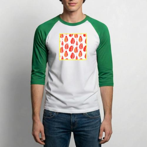 Elegant Leaf Art Neon Aesthetics - Unisex Baseball T-Shirt