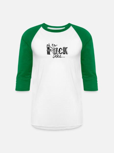 Fuck Sake - Unisex Baseball T-Shirt - white/kelly green