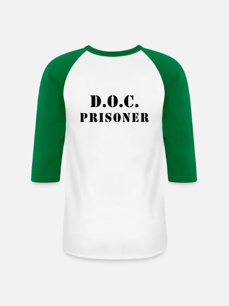 D.O.C Prisoner - Unisex Baseball T-Shirt - white/kelly green