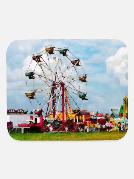 Ferris Wheel Against Blue Sky - Mouse pad Horizontal - white - Front