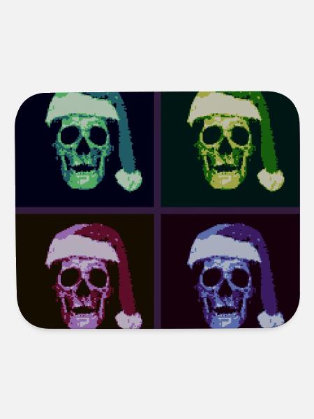 Pop Art Skull Santa Halftone - Mouse pad Horizontal - white - Front