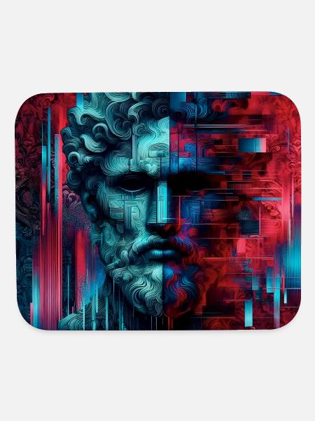 Neon Zeus: Glitch Divinity Awakens - Mouse pad Horizontal - white - Front