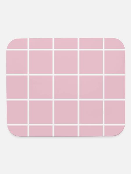 Pink Minimal Checker Pattern - Mouse pad Horizontal - white - Front