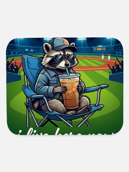Raccoon Stadium Sip - Mouse pad Horizontal - white - Front