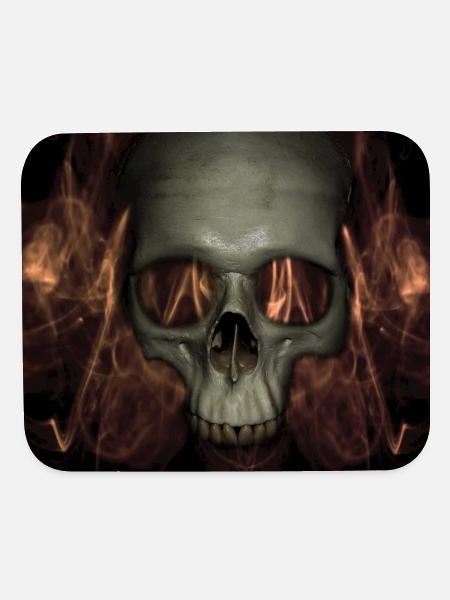 Fiery Skull with Flames - Mouse pad Horizontal - white - Front