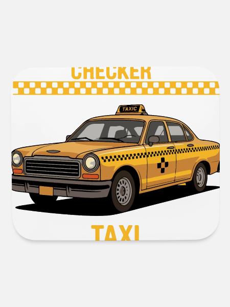 Retro Taxi Checker Design - Mouse pad Horizontal - white - Front