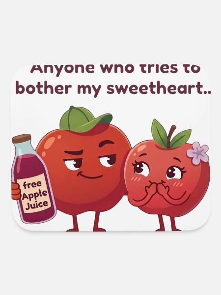Cute Cartoon Pair of Apples - Mouse pad Horizontal - white - Front