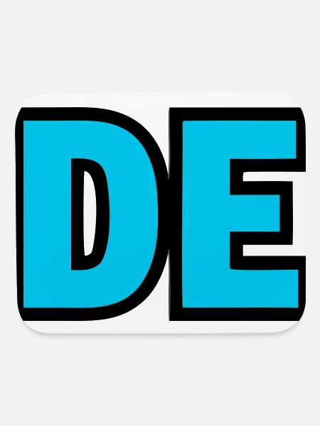DE Initials Block Logo - Mouse pad Horizontal - white - Front