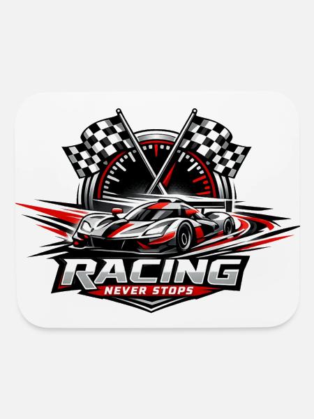 Racing Never Stops - Mouse pad Horizontal - white - Front