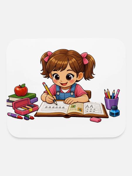 Little Scholar at Desk - Mouse pad Horizontal - white - Front