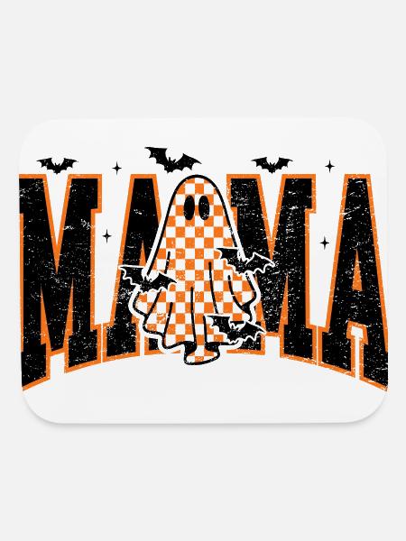 MAMA  Checkered Halloween Ghost Design - Mouse pad Horizontal - white - Front
