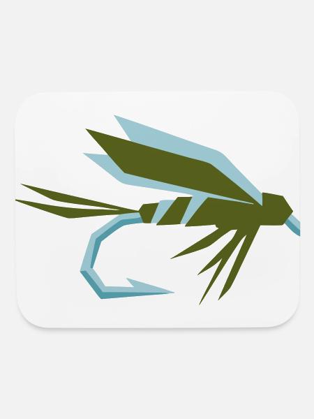 Fly Fishing Lure Artificial Bait Angler - Mouse pad Horizontal - white - Front