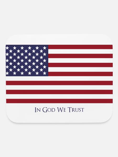 Patriotic American Flag with In God We Trust - Mouse pad Horizontal - white - Front