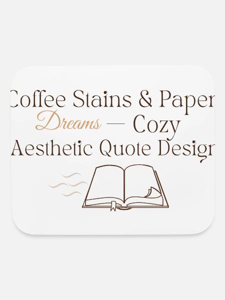 Coffee Stains & Paper Dreams — Cozy Aesthetic Quot - Mouse pad Horizontal - white