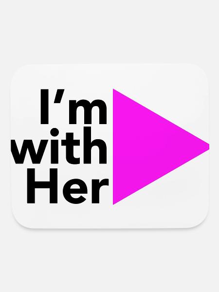 I'm with her (Right Triangle) - Mouse pad Horizontal - white - Front
