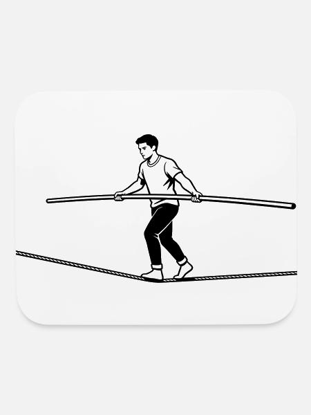 slacklinen - Mouse pad Horizontal - white - Front