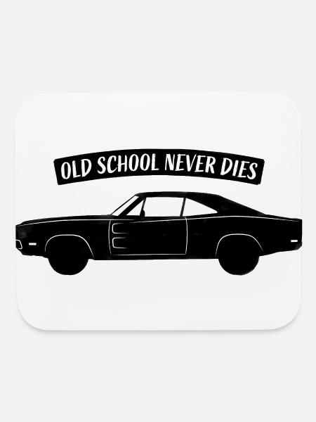Old School Never Dies - Mouse pad Horizontal - white - Front