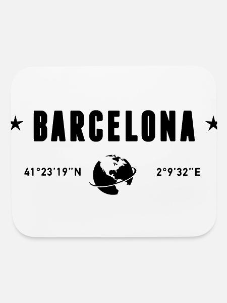Barcelona Spain Coordinates Planet Earth - Mouse pad Horizontal - white - Front