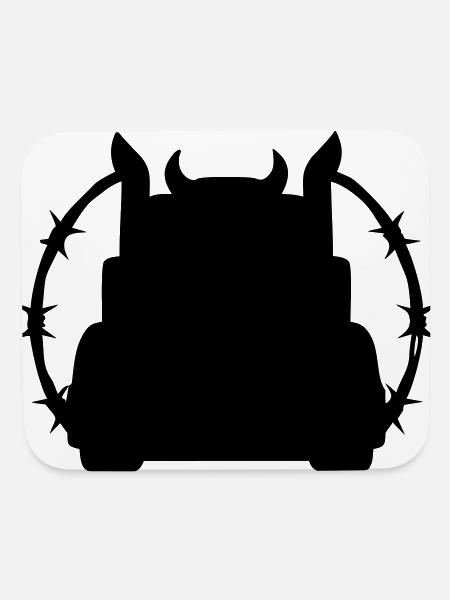 Truck Silhouette Barbed Wire Logo - Mouse pad Horizontal - white - Front