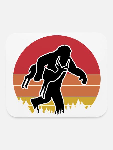 Bigfoot Carrying Antelope Vintage - Mouse pad Horizontal - white - Front