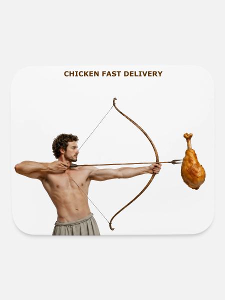 Chicken Fast Delivery - Mouse pad Horizontal - white - Front