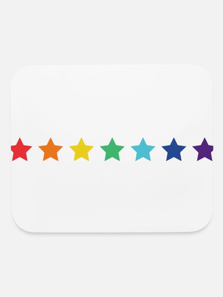 1Minimalist Rainbow Stars Row - Mouse pad Horizontal - white - Front