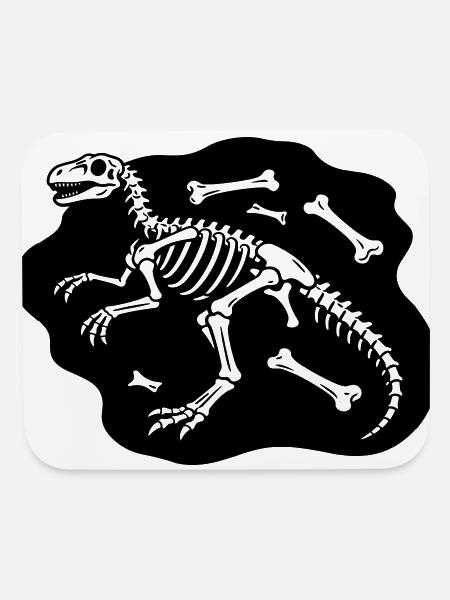 dino bones - Mouse pad Horizontal - white - Front