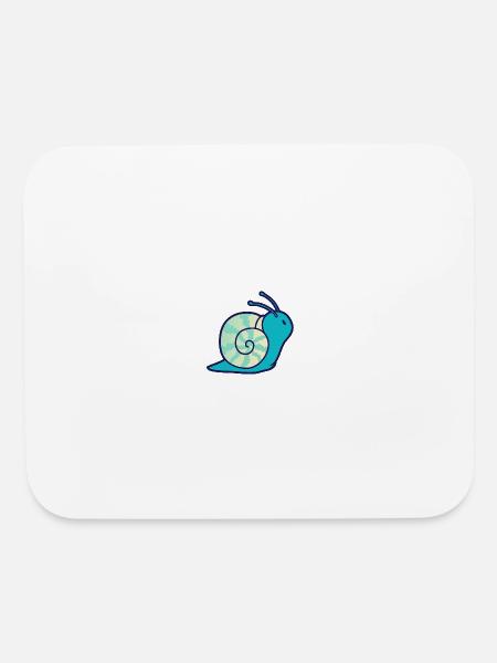 Cute Blue Snail with a Spiral Shell - Mouse pad Horizontal - white - Front