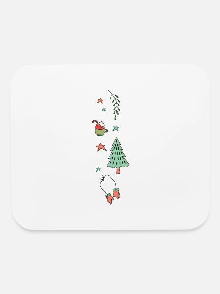 Pine Trees With Hot Cocoa Merry Xmas - Mouse pad Horizontal - white - Front
