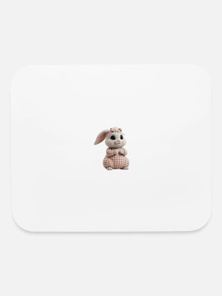 Pastel Bunny in Checkered Onesie - Mouse pad Horizontal - white - Front