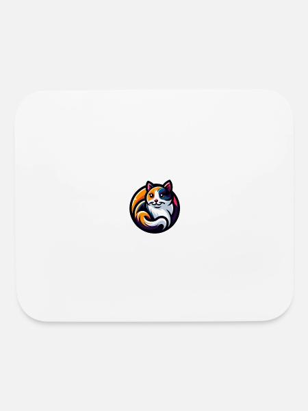 Whimsical, Sleek Cat Graphics - Purrfectly Crafted - Mouse pad Horizontal - white - Front