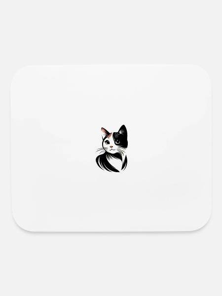 Whimsical, Sleek Cat Graphics - Purrfectly Crafted - Mouse pad Horizontal - white - Front