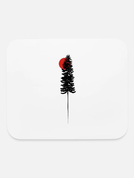 Pine Tree Sunset - Mouse pad Horizontal - white - Front