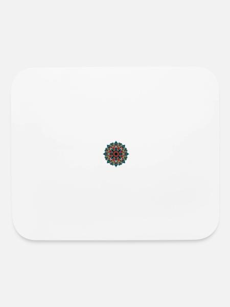 Vibrant Geometric Mandala Pattern - Mouse pad Horizontal - white - Front