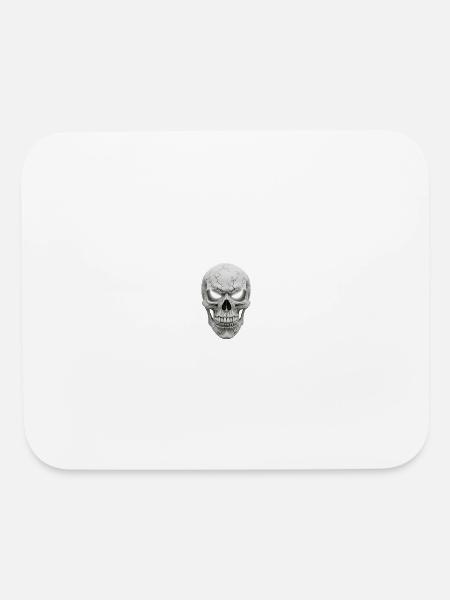 Cracked Skull Chrome Gaze - Mouse pad Horizontal - white - Front