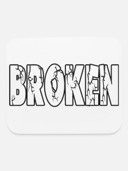 broken - Mouse pad Horizontal - white - Front