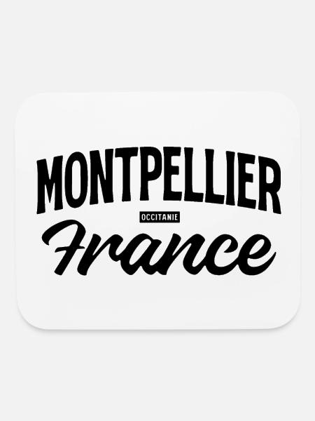 Montpellier Occitanie France Typography Design - Mouse pad Horizontal - white - Front
