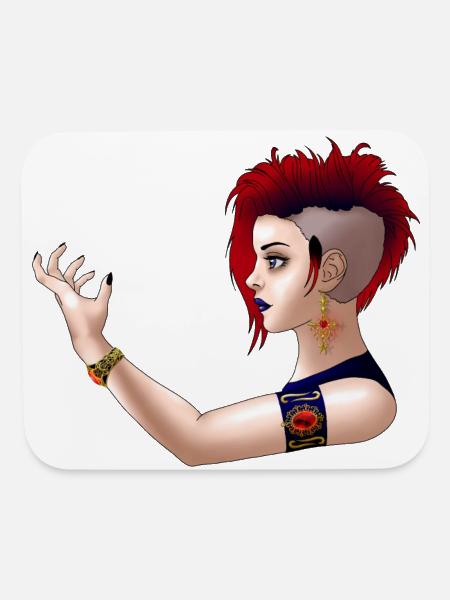 Goth Punk Girl - Mouse pad Horizontal - white