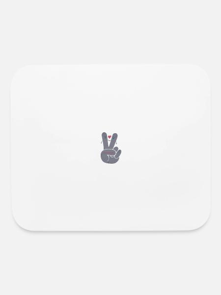 Love & peace - Mouse pad Horizontal - white