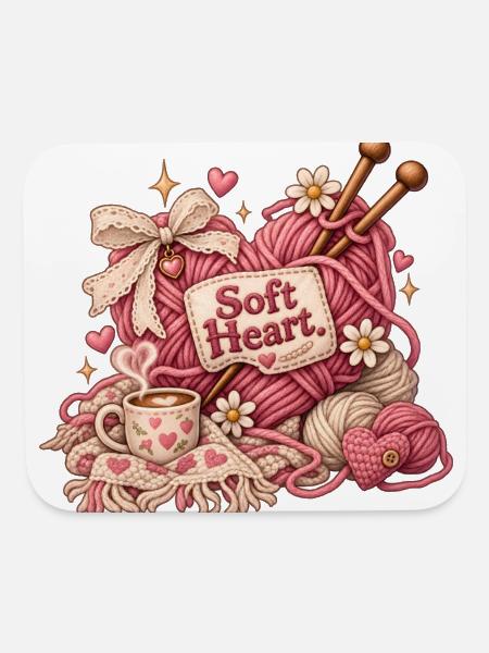 Soft Heart. - Mouse pad Horizontal - white - Front