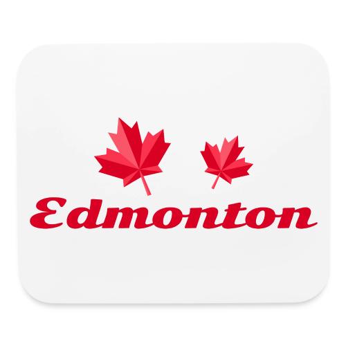 Edmonton with two red maple leaves - Mouse pad Horizontal