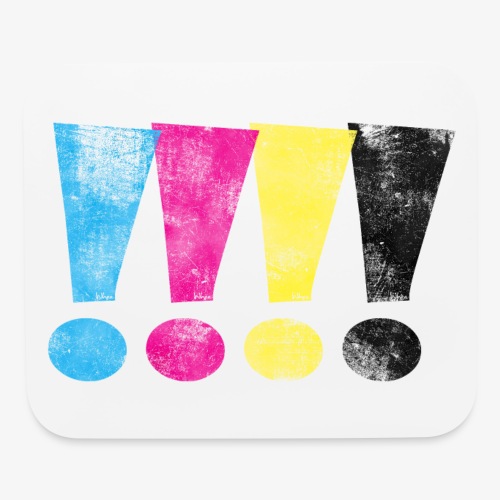 Distressed CMYK Exclamation Points - Mouse pad Horizontal