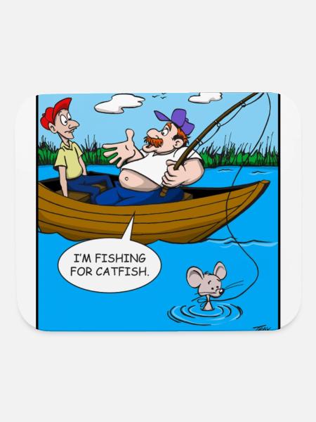 I'm Fishing For Catfish - Mouse pad Horizontal - white - Front