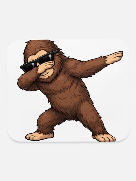 Dabbing Bigfoot - Mouse pad Horizontal - white - Front