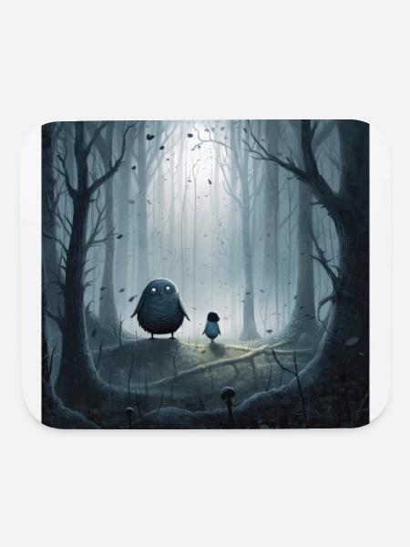 Whispers of Twilight: Enigmatic Forest Encounter - Mouse pad Horizontal - white - Front