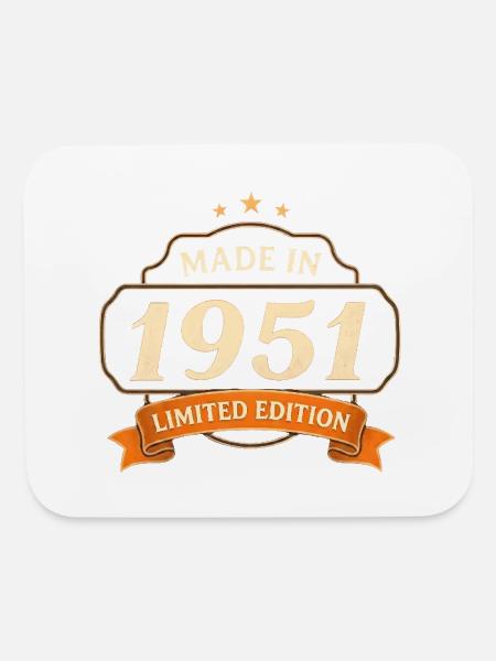 Made in 1951 Limited Edition - Mouse pad Horizontal - white - Front