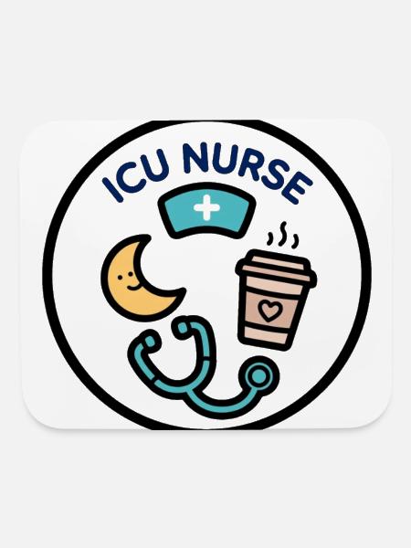 ICU Nurse Moon Coffee Stethoscope - Mouse pad Horizontal - white - Front