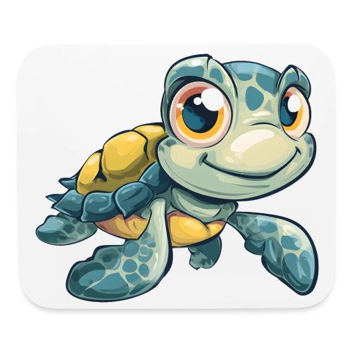 Playful Cartoon Baby Sea Turtle with a Smile - Mouse pad Horizontal