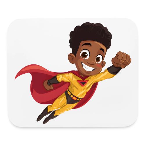 Flying Cartoon Superhero Boy in Red Cape - Mouse pad Horizontal